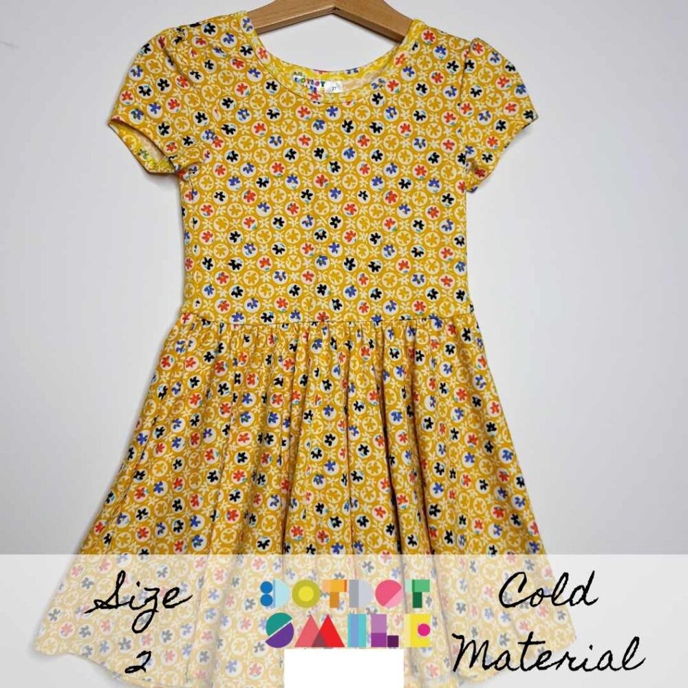 DotDotSmile Size 2t Classic Cap Dress - NWT Yellow Floral